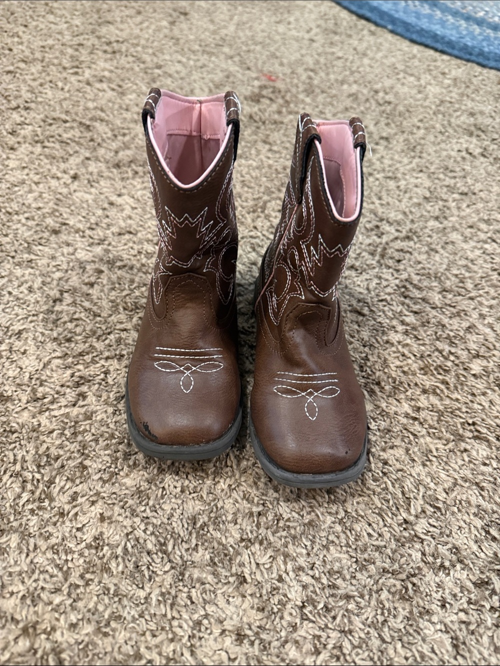 Toddler Brown Western Cowboy Boots Size 9 – Embroidered